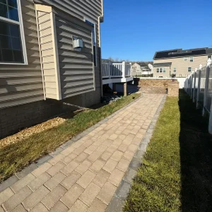 Hardscape path leading to backyard patio